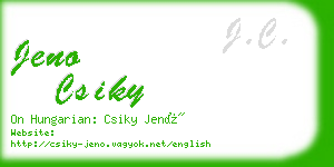 jeno csiky business card